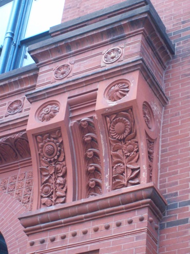 Gorgeous Terracotta Brackets on east side. Click for the day's album!